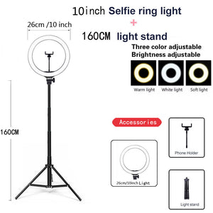 Compatible with Apple, Video Light, Dimmable Light, Selfie Led Ring Light, Usb Ring Light, With Tripod Frame Light
