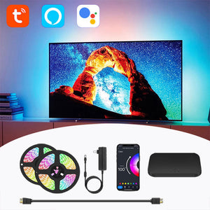 TV Atmosphere With Graffiti Smart Projector Curtain Background Light