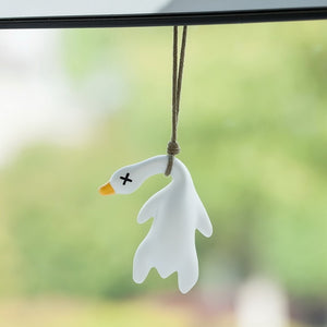Kawaii Car Hanging Pendant Rearview Mirror Decoration Ornaments Creative Cool Duck Automoblie Decor Car Interior Accessories