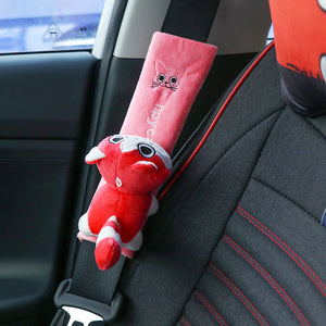 Cartoon Car Seat Belt Cover Universal Auto Seat Belt Shoulder Pad Warm Flannel Interior Seat Cushion Protector Safety Protection